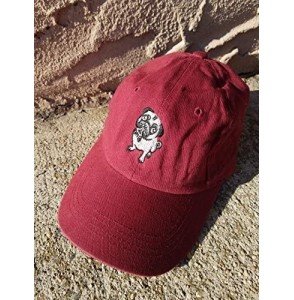 Baseball Caps Pug Style Dad Hat Washed Cotton Polo Baseball Cap - Burgundy - CE188OHUTYI