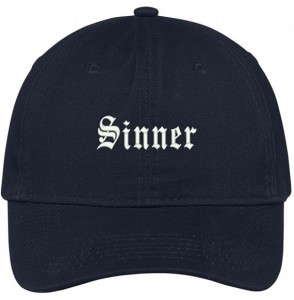 Baseball Caps Sinner Embroidered Low Profile Adjustable Cap Dad Hat - Navy - C012O09D45O