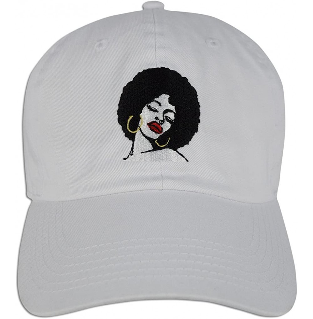 Baseball Caps Melanin Embroidered Dad Cap Hat Adjustable - White - CQ180U55TYD