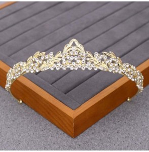 Headbands Luxurious Bridal Crowns And Tiaras Gold Tiara Crystal Rhinestone Wedding Crown-Light Gold9 - Light Gold9 - C91920N9AT7