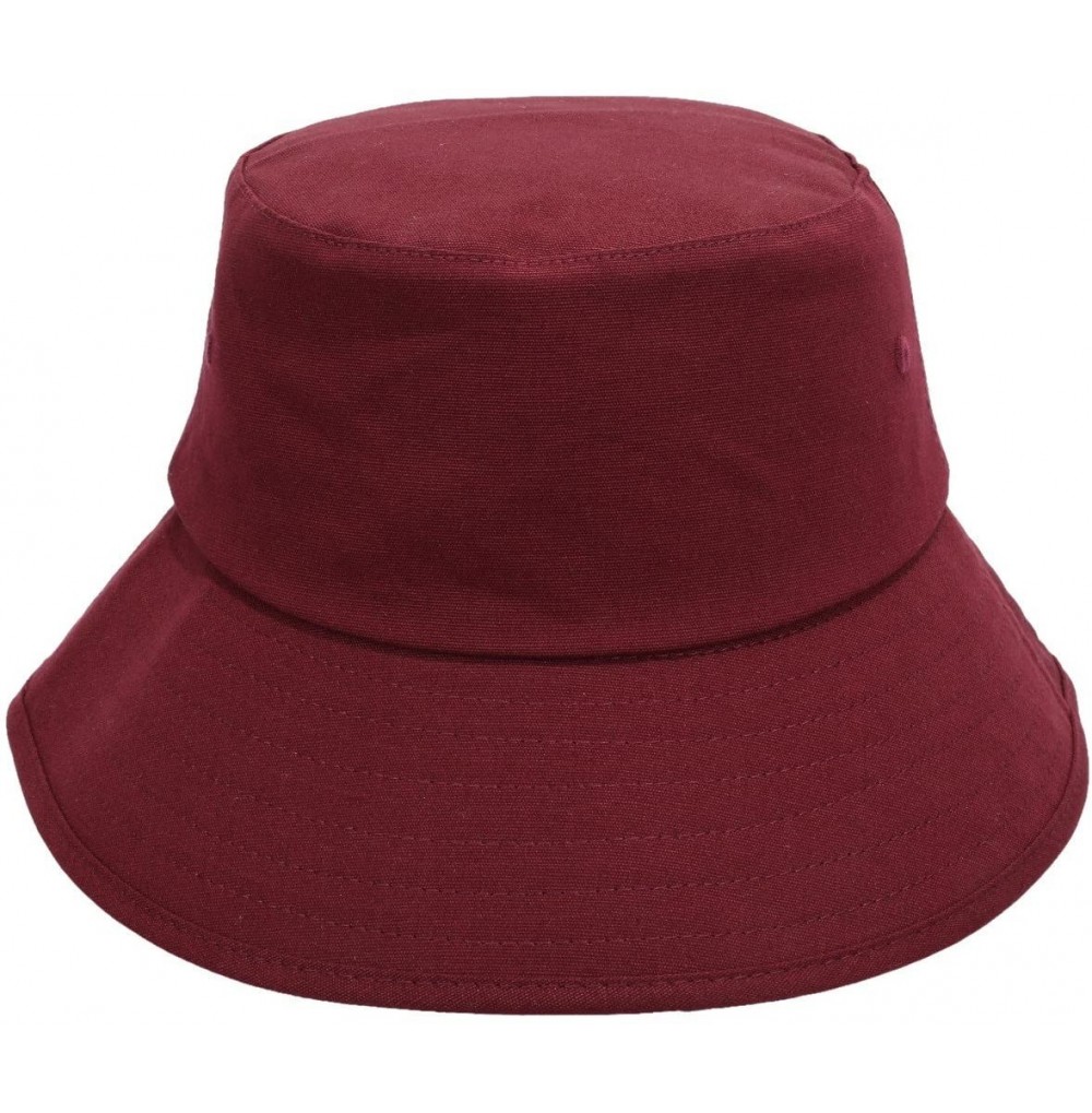 Sun Hats Bucket Hats for Men Women- Packable Outdoor Sun Hat Travel Fishing Cap - Red(solid Color) - CL18EXLU76I