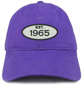 Baseball Caps Established 1965 Embroidered 55th Birthday Gift Soft Crown Cotton Cap - Purple - CO180L8N2RG