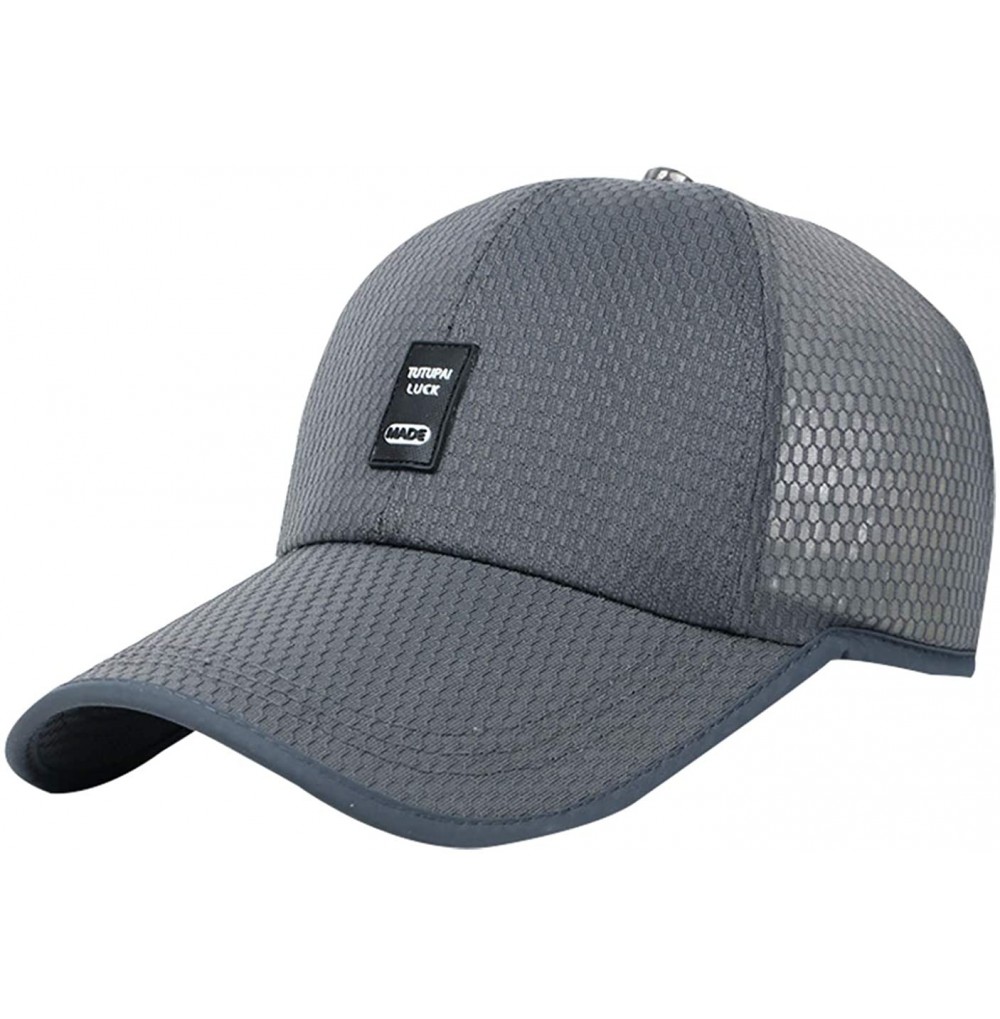 Sun Hats Unisex Mesh Anti-UV Sun Hat Breathable Dry Quickly Baseball Hat Running Cap - Gray - CS18RX3WET8