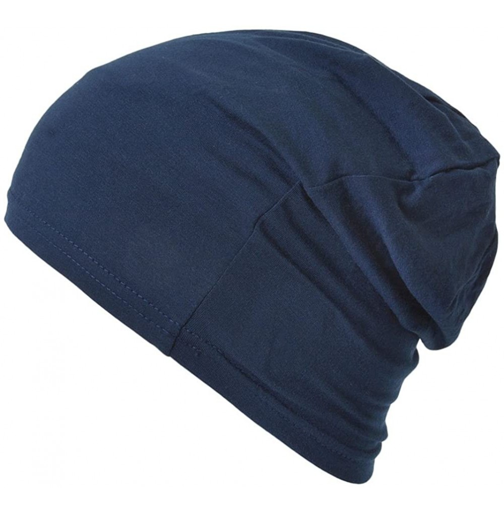 Skullies & Beanies Mens Sports Thermal Beanie - Womens Fitness Cap Fast Dry Hat Made in Japan Gym - Navy - CH11BAI4WY7
