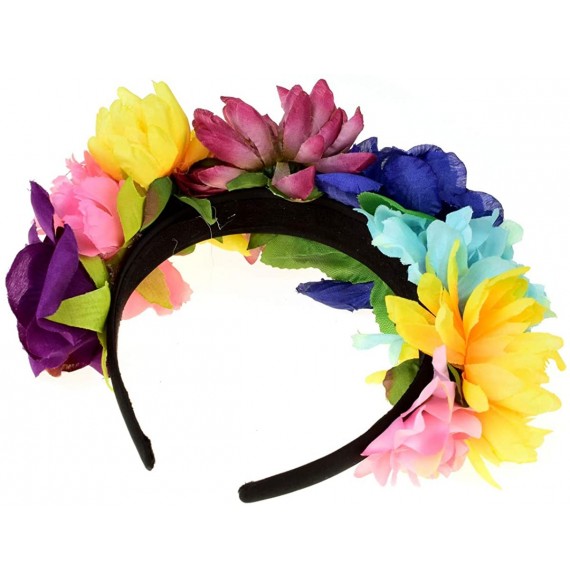 Headbands Day of The Dead Headband Costume Rose Flower Crown Mexican Headpiece BC40 - A Frida Kalo Crown - C618H3MECUY