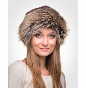 Bomber Hats Faux Fur Trimmed Winter Hat for Women - Classy Russian Hat with Fleece - Brown - Hazel Wolf - CZ12LWE91W7