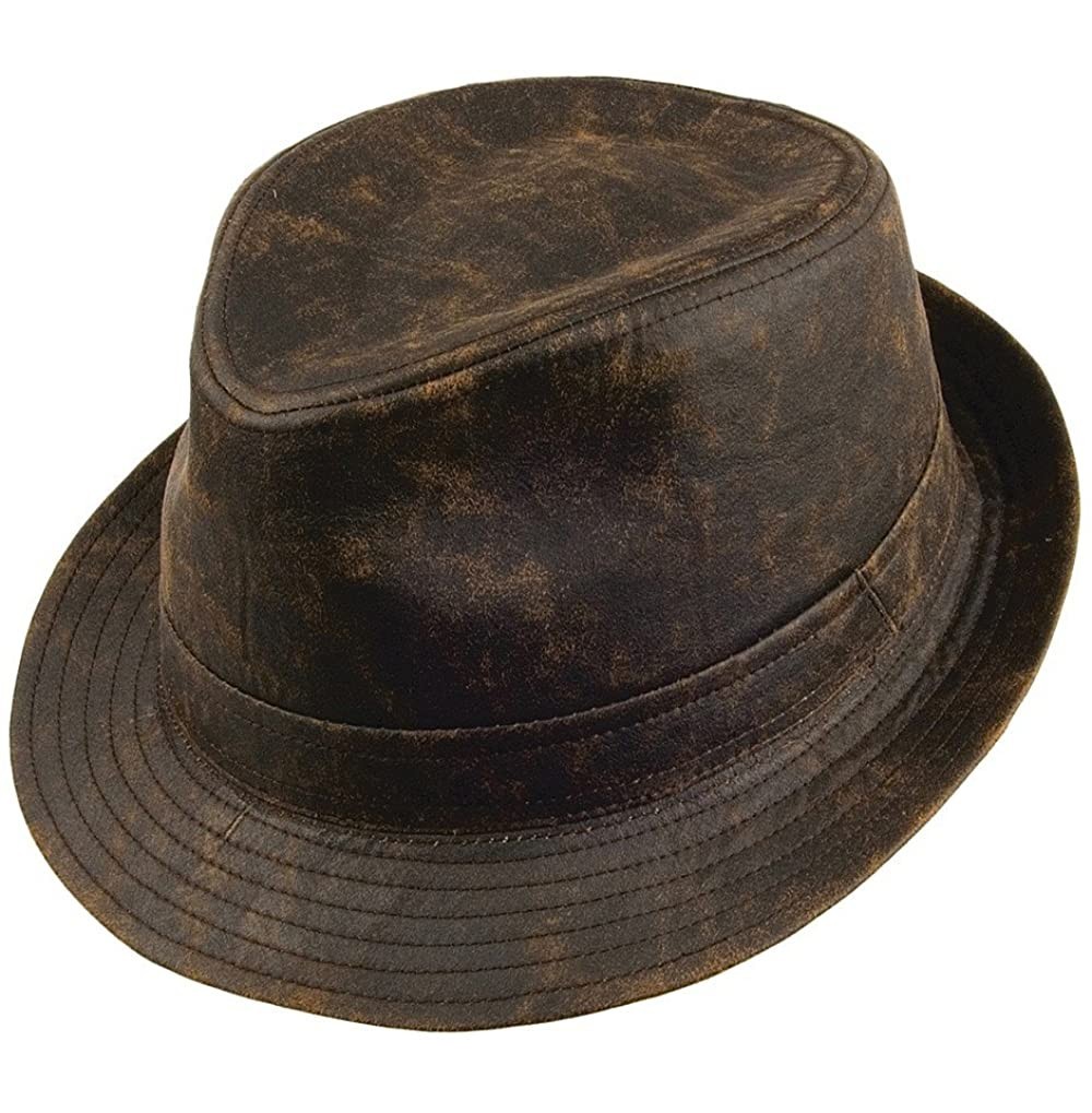 Fedoras Hats Weathered Cotton Fedora Hat - Small - CA11HS5N5IB