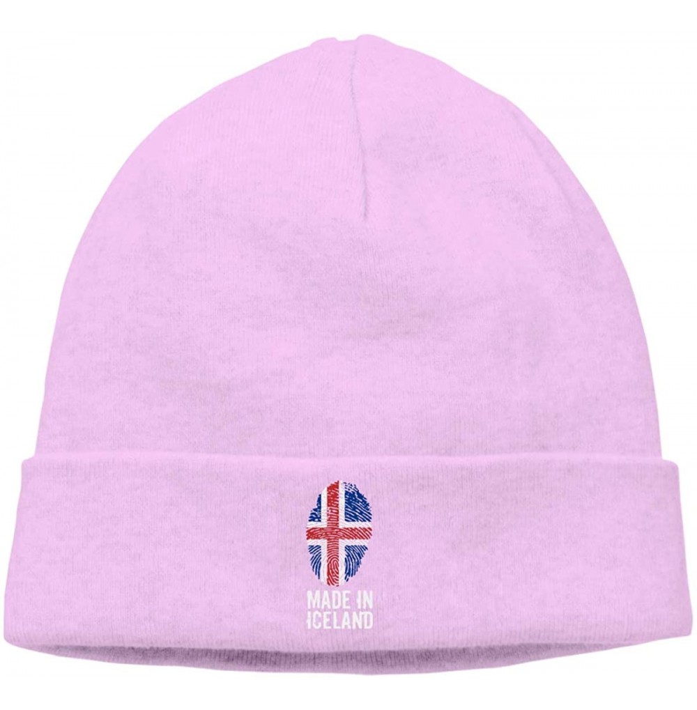 Skullies & Beanies Daily Knitting Hat for Men Women- Made in Iceland Stocking Cap - Pink - CZ18NHQMSAR