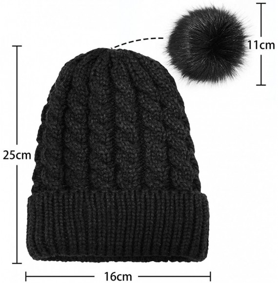 Skullies & Beanies Women's Winter Knit Hat Trendy Slouchy Beanie with Warm Fleece Lining Skull Chunky Soft Thick Cable Ski Ca...