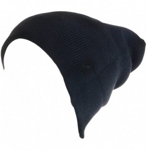 Skullies & Beanies Winter Two Layers Soft Ribbed Knit Fisherman Beanie Hat in Solid Color - Solid Black - CL12N5G0YZ1