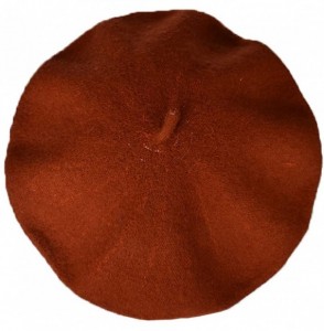 Berets Women's Solid Color Classic French Style Beret Beanie Hat - Dark Red - CM187SN0D8M