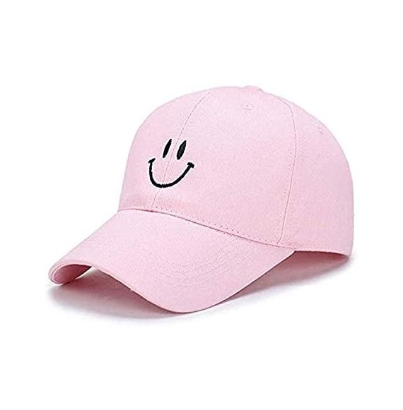 Baseball Caps Men Women Sun Caps Smiling Embroidered Baseball Cap Adorable Dad Hat Adjustable Hat Fishing Unisex-Teens - Pink...
