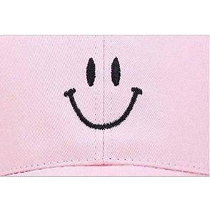 Baseball Caps Men Women Sun Caps Smiling Embroidered Baseball Cap Adorable Dad Hat Adjustable Hat Fishing Unisex-Teens - Pink...