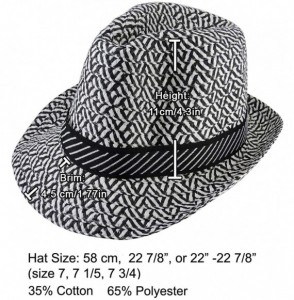 Fedoras Silver Fever Patterned and Banded Fedora Hat - Black - CI12BWNO8UD
