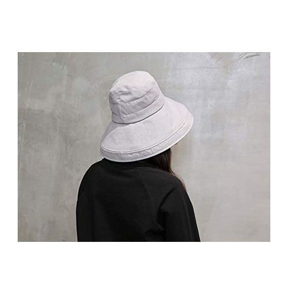 Sun Hats Women Reversible Bucket Hat UV Sun Protection Wide Brim Foldable Floppy Bucket Hat - 1gray-black - CE18NZZ9LEA