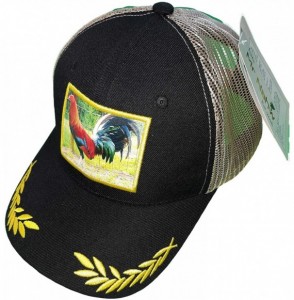 Baseball Caps hat Rooster for Men Unisex Animal Mesh Trucker Hat Snapback Square Patch Baseball Caps Black - C319629Z8IH