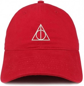 Baseball Caps Deathly Hallows Magic Logo Embroidered Soft Crown 100% Brushed Cotton Cap - Red - CZ183NHXGDK