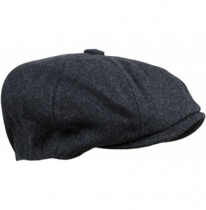 Newsboy Caps Men's Wool Blend Applejack Houndstooth Plaid Ivy Newsboy Hat - Charcoal - CG126W6JXOV