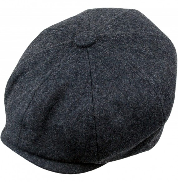 Newsboy Caps Men's Wool Blend Applejack Houndstooth Plaid Ivy Newsboy Hat - Charcoal - CG126W6JXOV