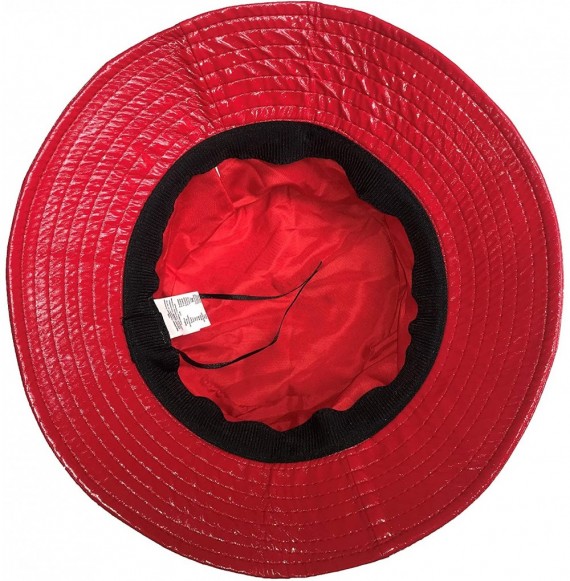 Rain Hats Waterproof Wax Style Bucket Rain Hat - 10-red - CR12H1F944V