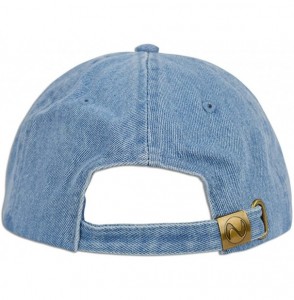 Baseball Caps Melanin Embroidered Dad Cap Hat Adjustable - L. Blue Denim - CM180U55Y70