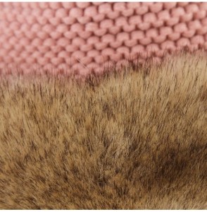 Skullies & Beanies Women Peruvian Faux Fur Knit Beanie Hat Warm Winter Fleece Lined Pompom Earflap Snow Ski Cap - Pink - CT18...
