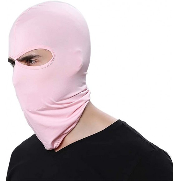 Balaclavas Scarf Full Face Soft Under Helmet Breathable Balaclava Outdoor Sports Cycling Hat - Pink - C718KGGOLOY