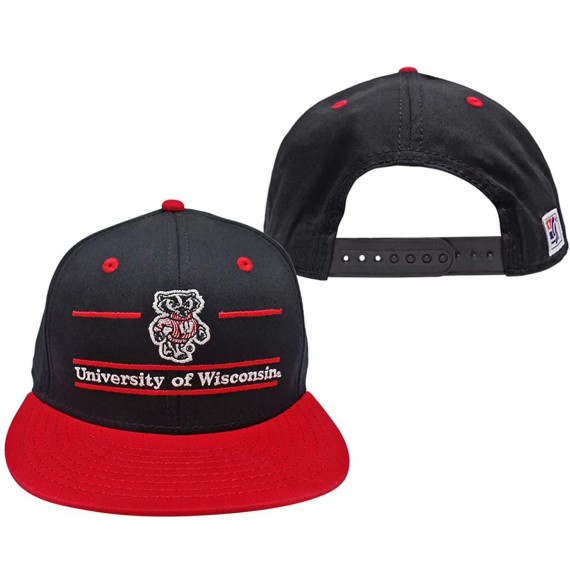 Baseball Caps Wisconsin Badgers Classic Split Bar Adjustable Snapback Hat/Cap Black - CF1176QKDOL
