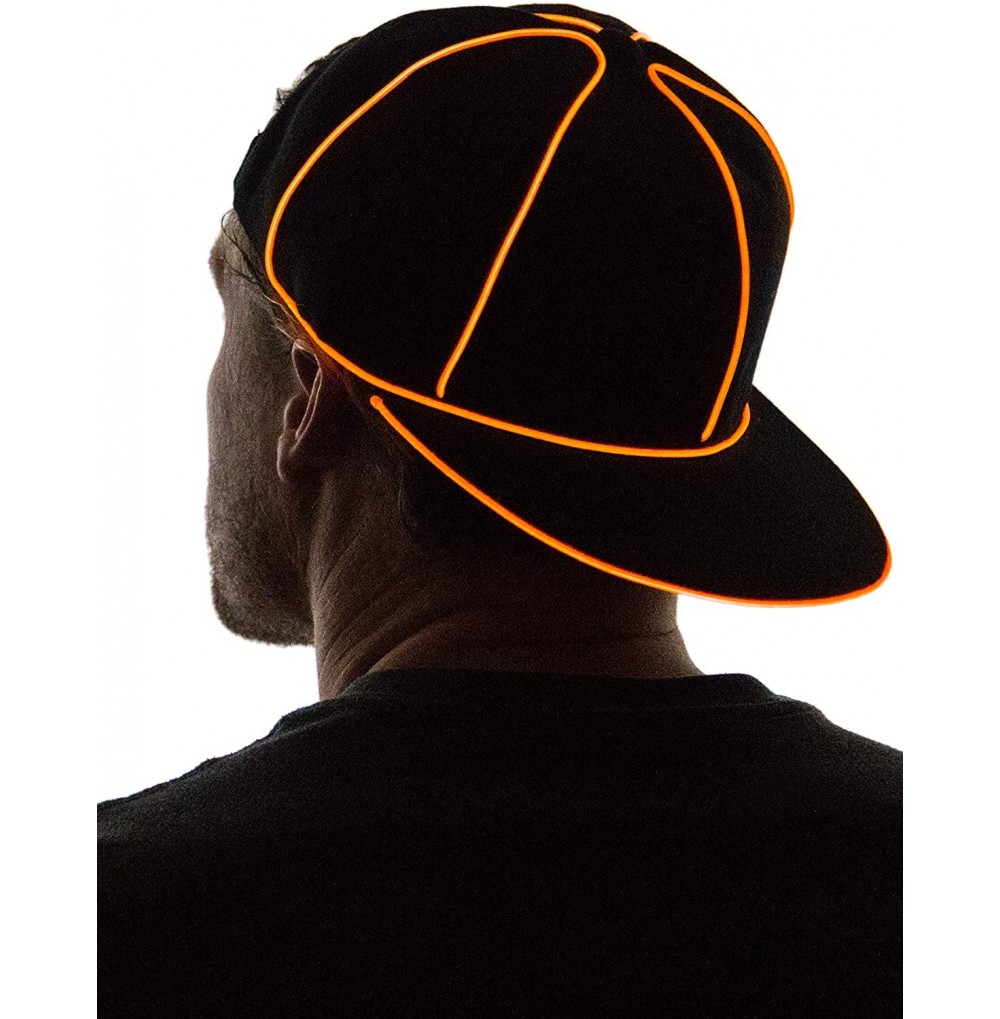 Baseball Caps Light Up Snapback Hat Boys & Girls LED Baseball Accessory - Orange - CR120FWRAQF