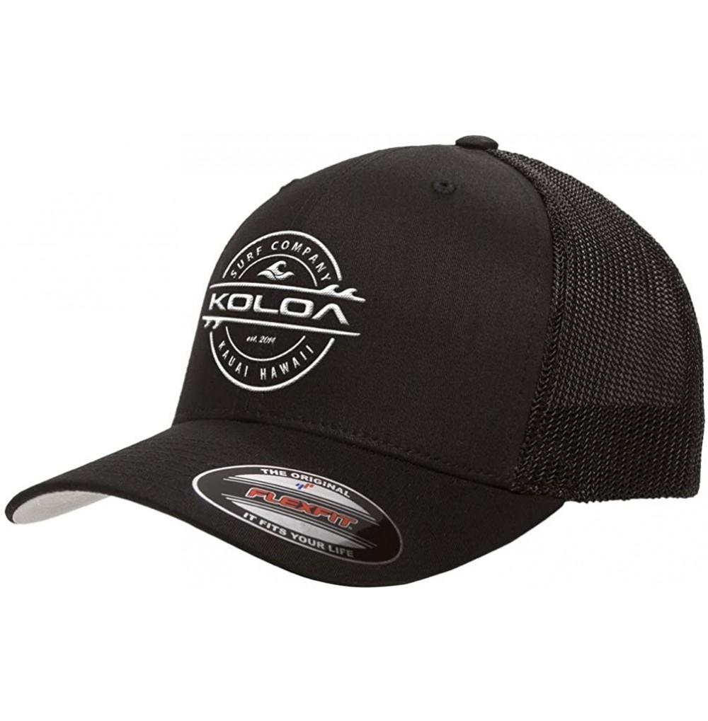 Baseball Caps Flexfit 6511 Truckers Caps - Black With White Logo - CV18RI4C8C5
