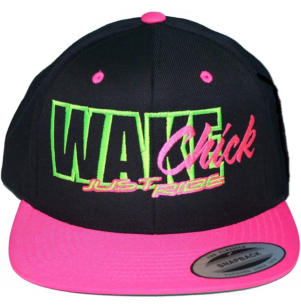 Baseball Caps Wake Chick Hat Flat Bill Snapback - Pink - C512DNTN6WZ