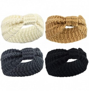 Headbands Crochet Turban Headband for Women Warm Bulky Crocheted Headwrap - 4 Pack Crochet Knot C - CQ18LG8T28Q