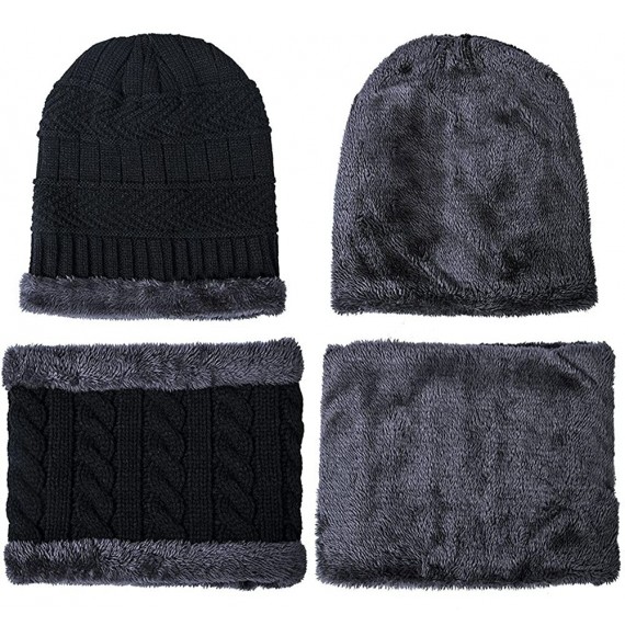 Skullies & Beanies Warm Winter Beanie Hat & Scarf Set Stylish Knit Skull Cap for Men Women - 03 Gray - C01888O9CDC
