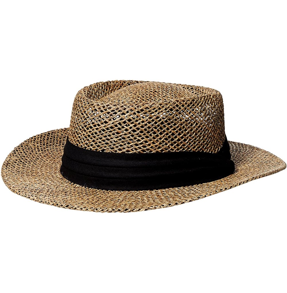 Sun Hats Men's Seagrass Sun Hat - Natural/Black - CA115T40N33