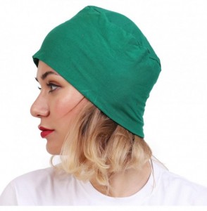Skullies & Beanies Women's Cotton Under Hijab Caps (Multicolours- Free Size) - Green - C518DOHZKW9
