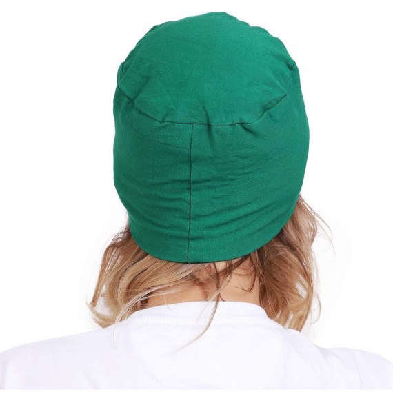 Skullies & Beanies Women's Cotton Under Hijab Caps (Multicolours- Free Size) - Green - C518DOHZKW9