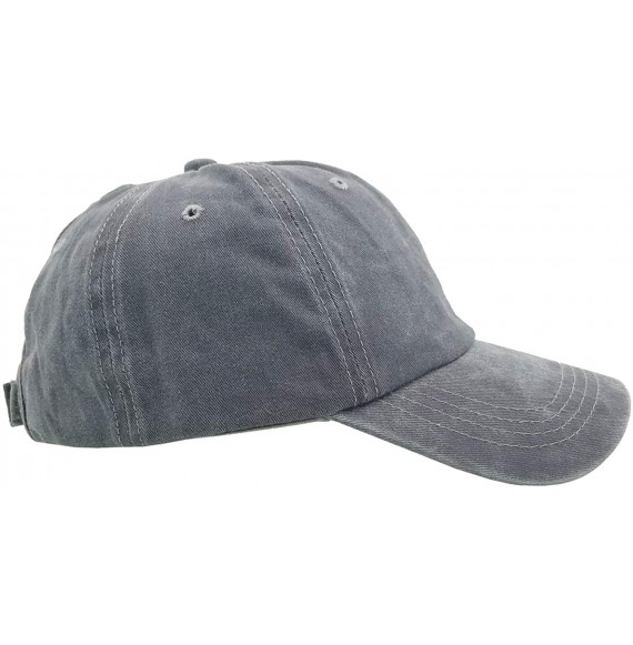 Baseball Caps Washed Mesh Ponytail Hat Distressed Women Baseball Cotton - Gray - CB18I2490YD