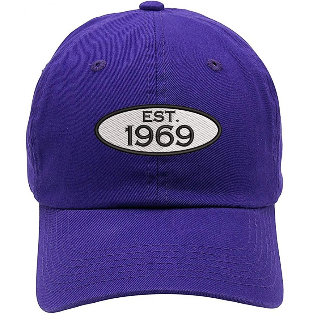 Baseball Caps Established 1969 Embroidered 51st Birthday Gift Soft Crown Cotton Cap - Vc300_purple - CH18QHCXAQ6