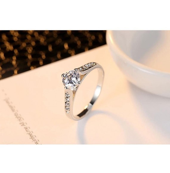 Headbands Beauty Women Jewelry Filled Rhinestone Wedding Engagement Crystal Ring - Silver - CC18CKHGCKO
