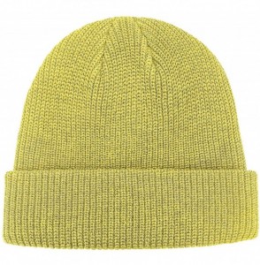 Skullies & Beanies Winter Beanie Hat Warm Knit Hats Acrylic Knit Cuff Beanie Cap for Women & Men - Mustard Yellow - CH18ZIS6QAN