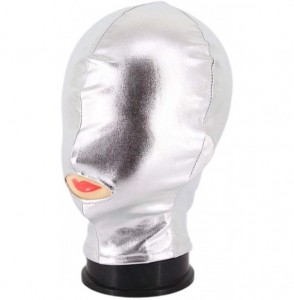 Balaclavas Metallic Cycling Face Neck Mask Hat Ultra Balaclava Hood - Silver-cover Eyes - C418X7LU6QX