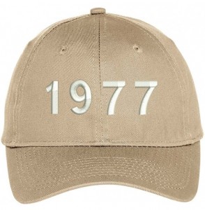 Baseball Caps 1977 Birth Year Embroidered Baseball Cap - Khaki - CF12F1DYAH5