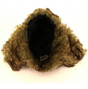 Skullies & Beanies Trooper Ear Flap Cap w/Faux Fur Lining Hat - Chocolate Brown - CV11I37NPDX