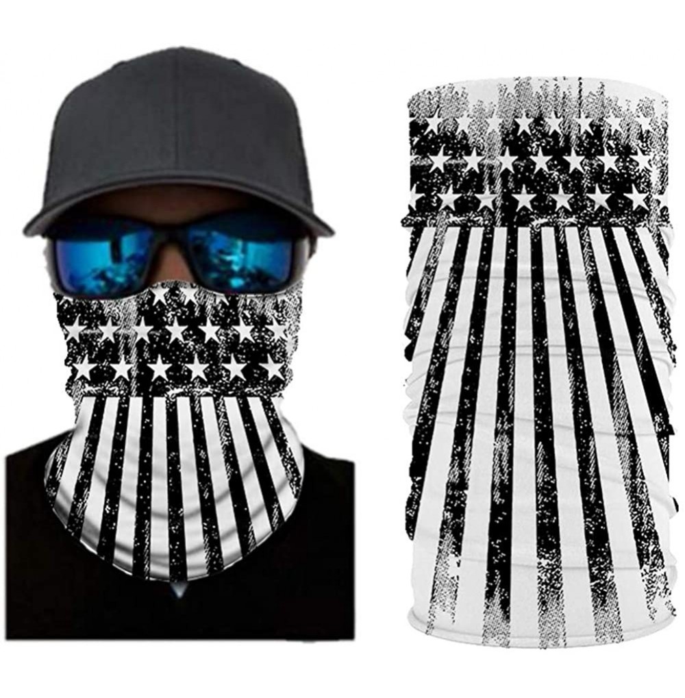Balaclavas Cool Skull Stars and Stripes USA Flag Print Balaclava Headband Bandana Head Wrap Scarf - American Flag 2 - CB1999C...