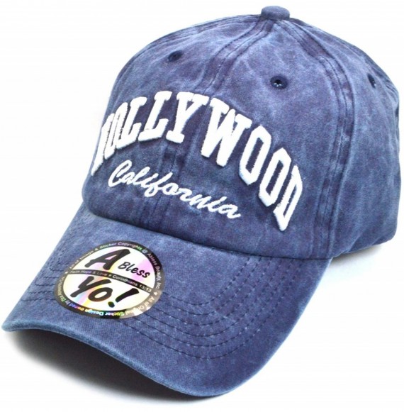 Baseball Caps Hollywood California Baseball Golf Polo Style Hat Unisex Cotton Cap AYO6058 - Navy - C118LO6YEQK