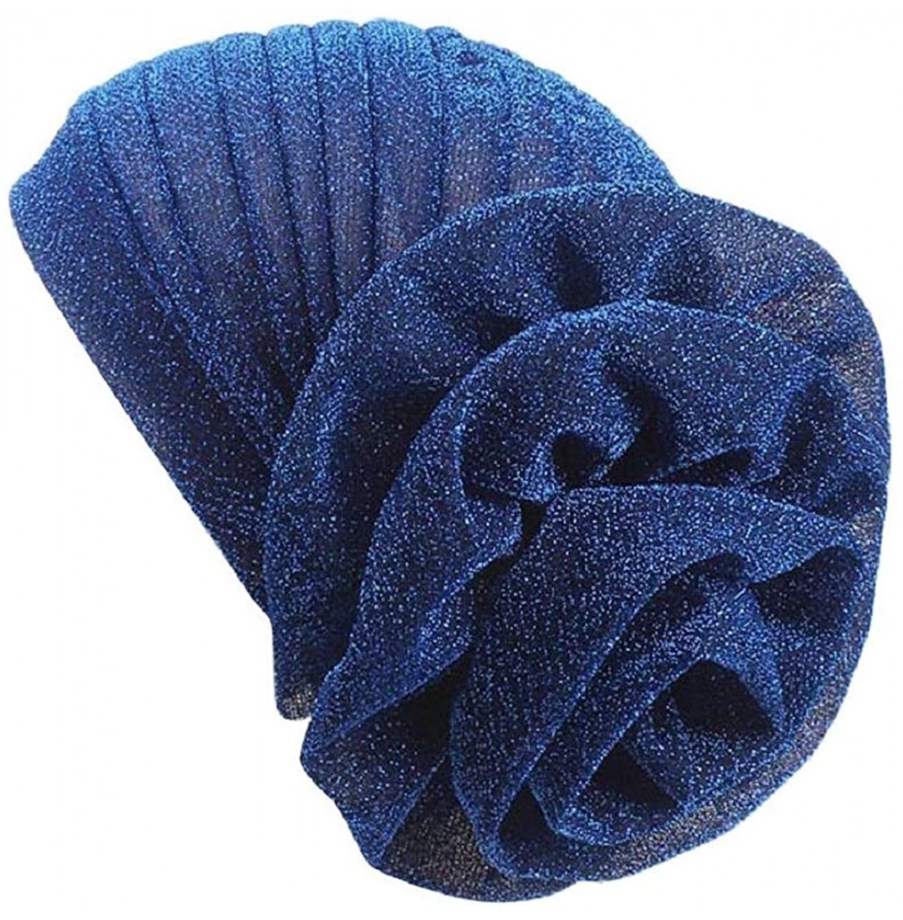 Skullies & Beanies Cancer Chemo Hat Flower Beanie Scarf Ethnic Cloth Print Turban Bonnet India Hat Handwear - C---blue - CJ18...