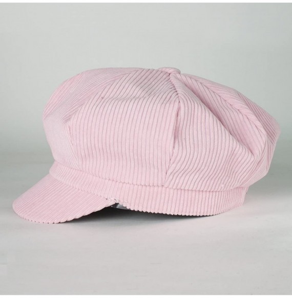 Newsboy Caps Unisex Cotton Corduroy Newsboy Cap Gatsby Ivy Hat - Pink - C112LOAGL17