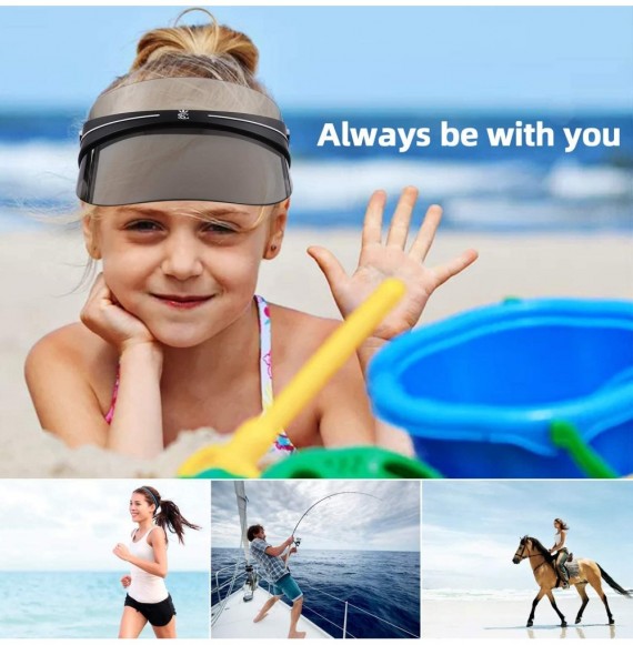 Visors Sun Transparent Visor Hat UV Protection-2019 Summer Style Sun Hat with Adjustable Headband - Black - CB18NA2GA97
