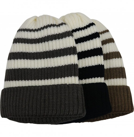 Cold Weather Headbands 3 Pack Womens Winter Knit Headband & Hairband Ear Warmer & Beanies - Black-gray-coffee - CF1857972KR