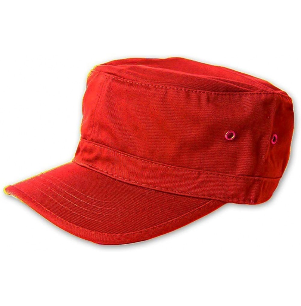 Baseball Caps Enzyme Washed Cotton Twill Cap - Red - CT12JH1X7KJ